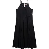 Superdry for woman. W8011908A Ibiza dress black (L), Casual, Viscose, Sleeveless / Straps