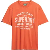 Superdry for man. M1012204A Machined Goods Workwear orange T-shirt (M), Casual, Cotton, Short sleeve