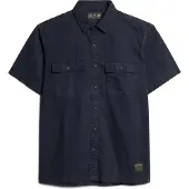 Superdry for man. M4010791A Short sleeve navy military shirt (S), Casual, Cotton