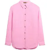 Superdry Casual Linen Boyfriend Skjorte Med Lange Ermer