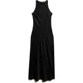 Superdry Satin Racer Ermeløs Lang Kjole