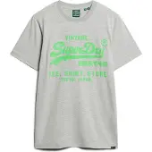 Superdry for man. M1011922A Fluor T-shirt with grey Vintage logo (M), Casual, Cotton, Short sleeve