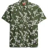 Superdry for man. M4010793A Green short sleeve beach shirt (XXL), Casual, Cotton