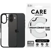 PanzerGlass CARE by - Baksidedeksel for mobiltelefon - flaggskip - MagSafe-samsvar - polykarbonat, termoplast-polyuretan (TPU) - svart - for Apple iPhone 16