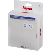 Hama CD/DVD Protective Sleeves - CD/DVD-muffe - kapasitet: 1 CD/DVD - gjennomsiktig (en pakke 100)