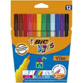 BIC KiDS Visa - Fibertuppenn - vannbasert blekk - 0.9 mm - fin (en pakke 12)