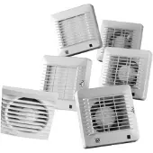 THERMEX Vifte EDM 100 C Scandic, 12V AC modell med automatisk lukking. Luftmengde 95 m³/t, mål 155x155/ø98 mm.