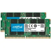Crucial - DDR4 - sett - 32 GB: 2 x 16 GB - SO DIMM 260-pin - 3200 MHz / PC4-25600 - CL22 - 1.2 V - ikke-bufret - ikke-ECC