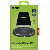 SBS TEWIRELESSUF10W, Innendørs, USB, Trådløs lading, Sort