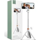 Tech-Protect L03S Bluetooth Selfie Stick with Remote Control Tripod up to 148cm and 180 Head - White