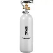 Vevor CO2-tank, 1,8 kg ny sylinder i legert stål, CO2-lufttank med grått spraybelegg, DIN477-ventil, håndtak og justerbart trykk, TÜV-godkjent gassflaske for tapping av fatøl og brusmaskin