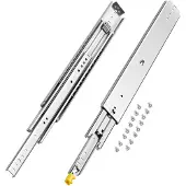 Vevor 1 par fullt uttrekkbare skuffeskinner 16 18 20 24 30 35 37,4 59 24 32 36 40 48 60 tommer, 500 lbs lastekapasitet Låsbare skuffeskinner, kulelager med låsbar sidemontert skuffeskinne