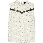 Vero Moda Lulu Dobby Ermeløs Bluse
