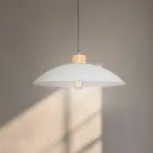 ONLI Hengelampe OHANA, opalglas, eik, Ø 40 cm, E27