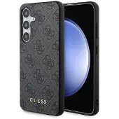 GUESS 4G metallgulllogoetui for Samsung Galaxy S24 - svart