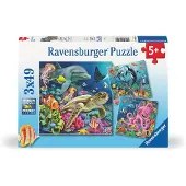 Ravensburger Puslespill - 3x49 Brikker - Under vann - - OneSize - Puslespill
