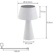 LINDBY LED-solcellelampe til bord, Lirinor, hvit, plast, Ø 13 cm