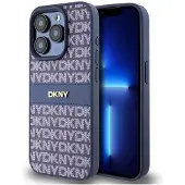 DKNY Dkhcp15lprthslb Iphone 15 Pro 6.1 Niebieski Leather Mono Stripe Telefondeksel