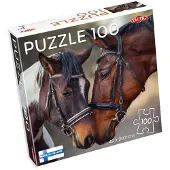 Tactic Puzzle Lovers Horses in Love 100 stk puslespill, 100 stk, Dyr