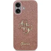 GUESS iPhone 17 Fixed Glitter 4G Metal Logo Deksel - Rosa