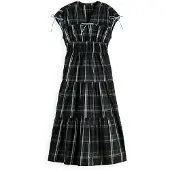 Scotch & Soda Gathered Taffeta Tied Ermeløs Midikjole