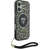GUESS Iml Leopard Triangle Logo Strap Magsafe Iphone 16 Telefondeksel