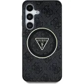 GUESS Samsung Galaxy S25+ 4G Glitter Triangle Buttons MagSafe-deksel - Svart