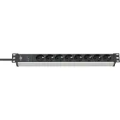 Brennenstuhl 19" ÜSS 19.500A Alu-Line, stikkontaktlist 8-veis, 2m