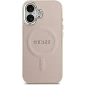 GUESS iPhone 17 Saffiano Hybrid-deksel - MagSafe Kompatibel - Rosa