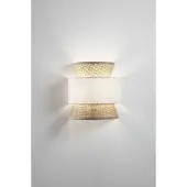 LUCE Design Vegglampe Gazebo, natur/beige, rotting, 27 cm høy, E27