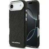 Karl Lagerfeld iPhone Air Grained Repeated Logo MagSafe-deksel - Svart