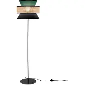 LUCE Design Gulvlampe Gazebo, grønn/svart/natur, 147 cm, stoff/rotting