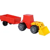 Plasto Tractor with frontloader & trailer (33 cm)