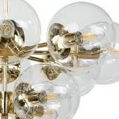 Domiluce Taklampe Zumba, gull/klar, 13-lys, glass