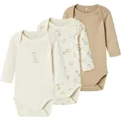Name it Body I/e - Noos - 3-pack - Jet Strøm - - 68 - Langermet Body