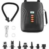 Vevor 20PSI padlebrettpumpe, oppladbar batteridrevet, to-trinns oppblåsing og tømming av SUP-luftpumpe med automatisk av-funksjon og 12V DC-bilkontakt, ideell for oppblåsbare båter, telt og madrasser