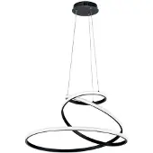 LUCE Design LED-hengelampe COASTER, svart, Ø 60 cm, metall, CCT