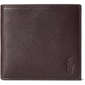Ralph Lauren unisex. 405913723002 Brown grained leather wallet (OSFA), Casual, Classic