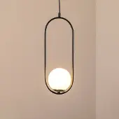 Opviq Hengelampe Mudoni, svart/hvit, glass, metall, E27