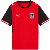 Puma Austria 2026 Home Jersey Youth, Shop, Red/Black, 7-8Y