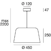 LINEA LIGHT LED-hengelampe Delfi_P, hvit, Ø 45 cm, metall