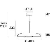 LINEA LIGHT LED-hengelampe Basin_P, hvit, metall, Ø 49 cm, IP40