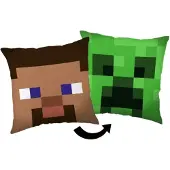 Minecraft Pute med Steve & Creeper - 40x40 cm