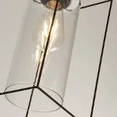 Searchlight Pendellampe Vesperon, transparent, glass, 3 lyskilder, 75 cm