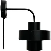Dyberg Larsen vegglampe Stoke, svart, Ø 20 cm, metall
