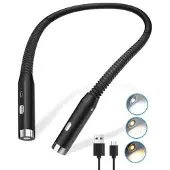 Mtp Products F4 oppladbar LED-halsleselampe - svart