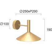 VIOKEF LED-vegglampe Marsi, gullfarget, Ø 25 cm, metall