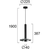 VIOKEF LED-hengelampe Leandros, svart, Ø 40 cm, kunststein/metall
