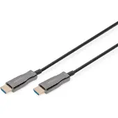 Digitus - Premium High Speed - HDMI-kabel med Ethernet - HDMI hann til HDMI hann - 10 m - dobbeltisolert - svart - 4K-støtte, aktiv optisk hybridkabel