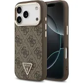 GUESS 4G MagSafe-etui med trekantlogo for iPhone 17 Pro - brun og gull
